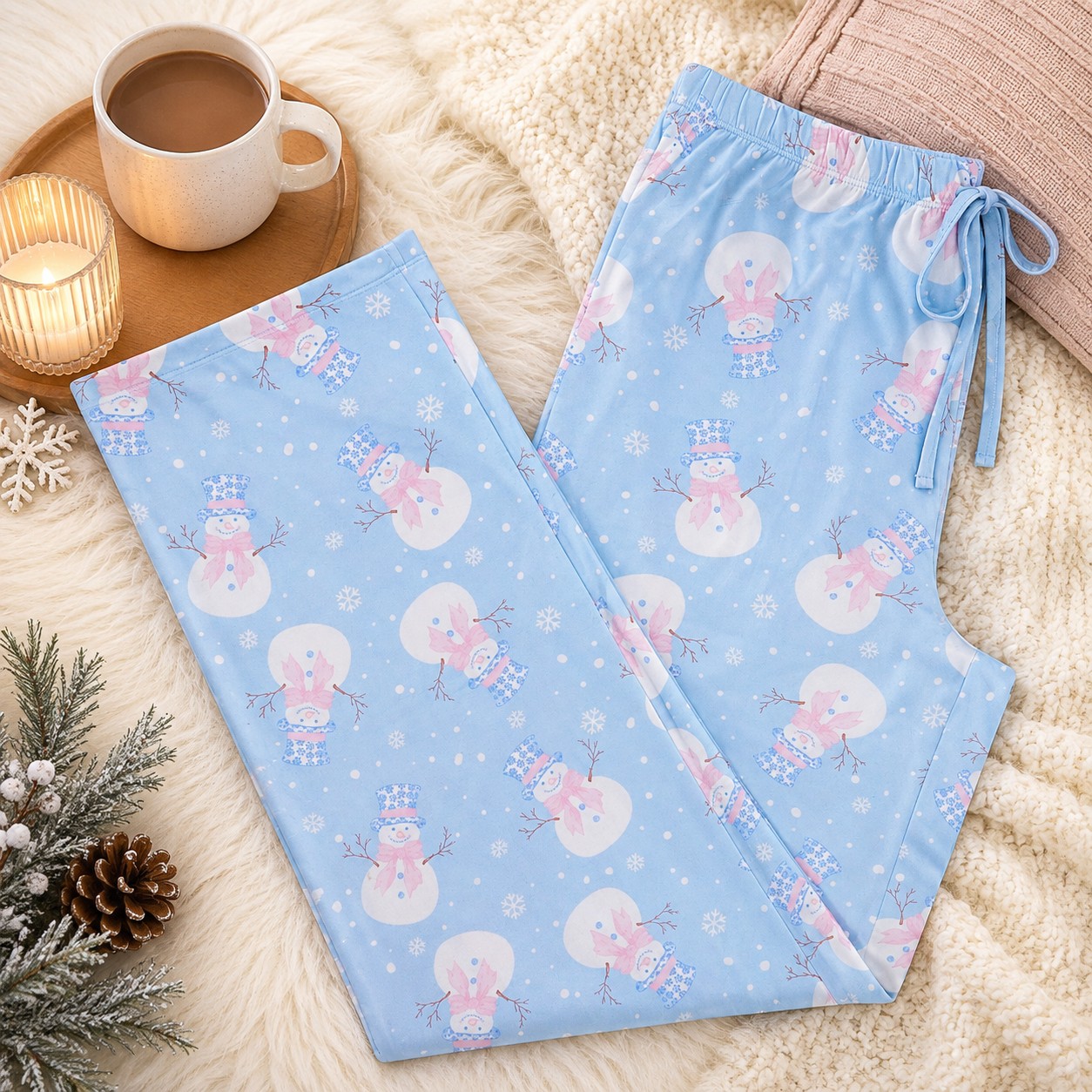 Snowman Bow Fancy Lounge Pants